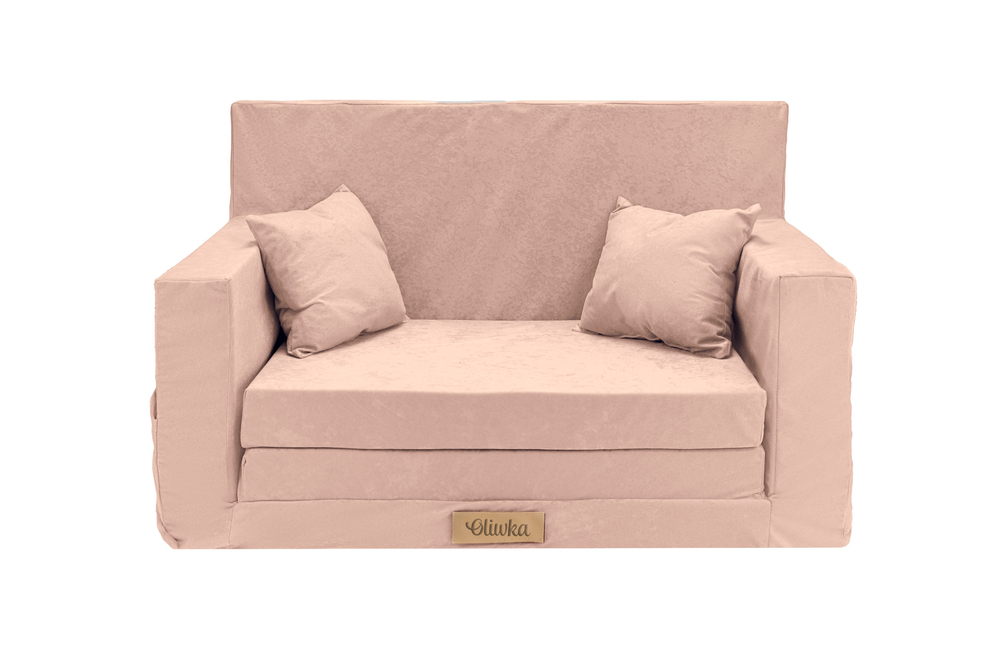 Rozkadana personalizowana sofa piankowa dziecica pudrowy r