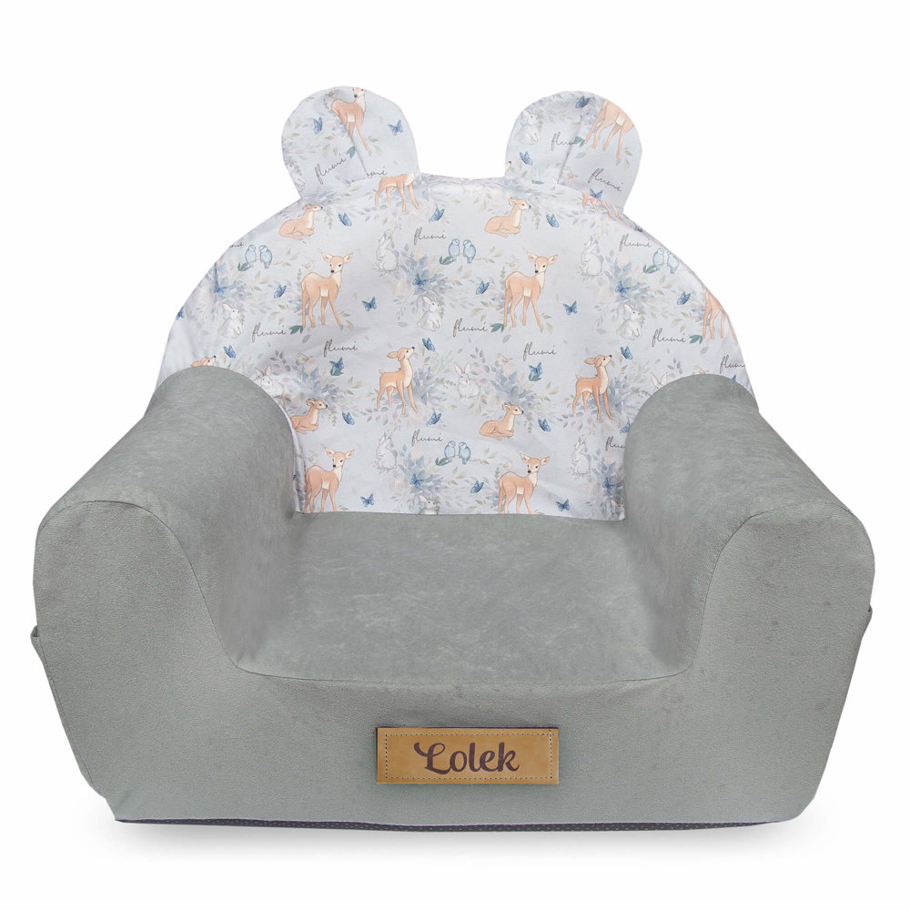 Personalizowany fotelik dziecicy z uszami sarenki