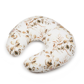 Feeding pillow - cream with leaves pattern