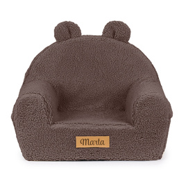 Personalized foam armchair for kids chocolate teddy