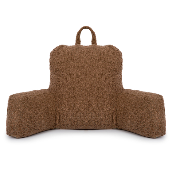 Flumi Reading Pillow for Adults with Armrests and Pockets - Boucle brown