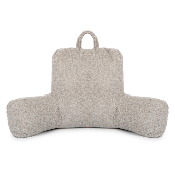 Flumi Reading Pillow for Adults with Armrests and Pockets - Boucle grey