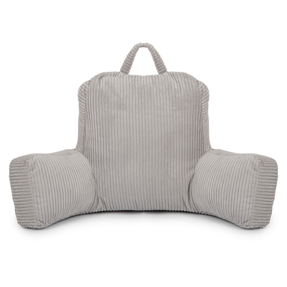 Flumi Reading Pillow for Adults with Armrests and Pockets - Corduroy grey