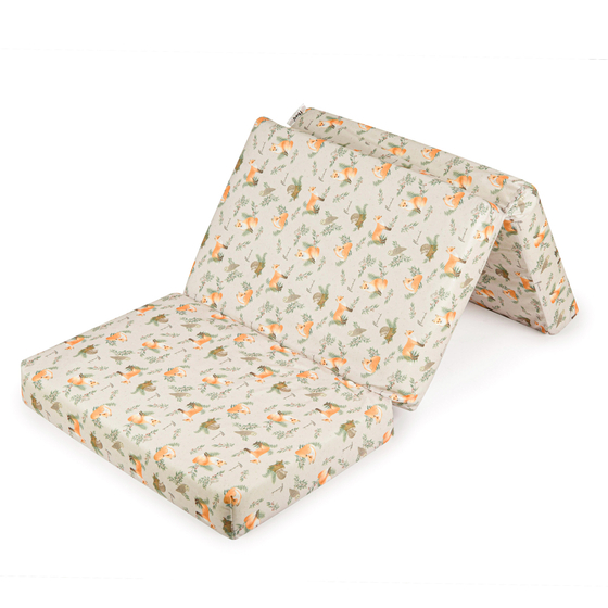 Foldable children's mattress 120x60 with cover -foxes