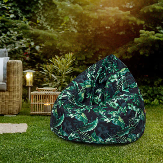 Sako bag pouffe xxl - green leaves