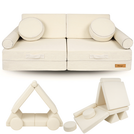 Modułowa sofa piankowa dla dzieci do zabawy - jasny beż baranek
