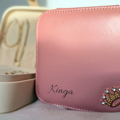 Personalizowana duża szkatułka na biżuterię - róż