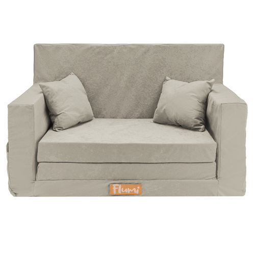 Personalisierte faltbare Kinderliege hellgrau