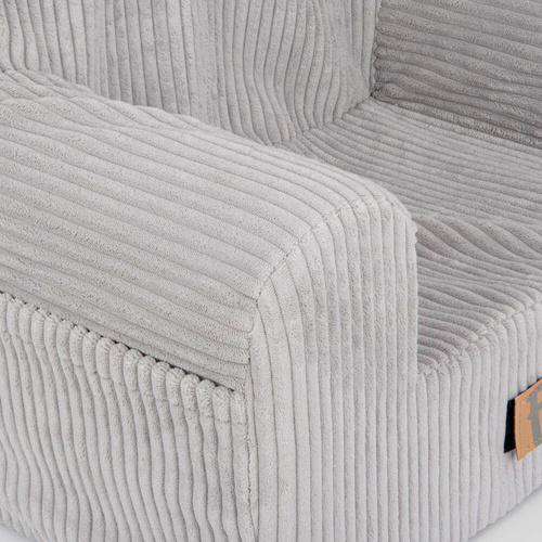 Personalisierter Schaumstoffsessel für Kinder grau Stoff Kord