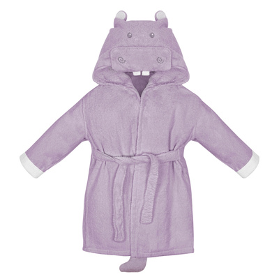 Kinderbademantel mit Kapuze - Nilpferd 105-120cm