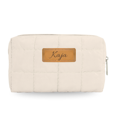 Personalizowana pikowana kosmetyczka - kremowy