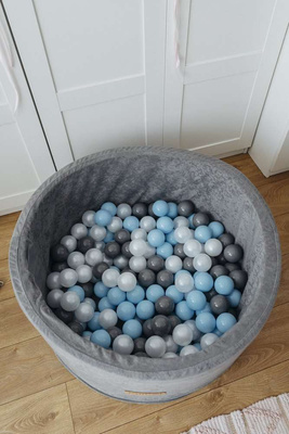 Satz mit 200 Bällen für Bällebad babyblau - dunkelgrau - perle