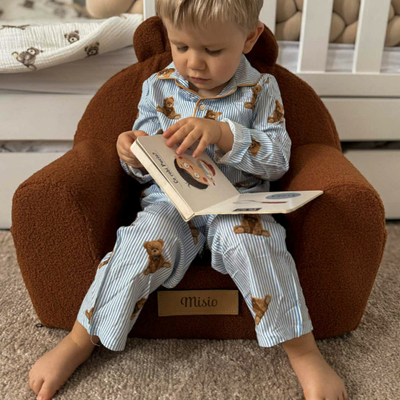 Personalized foam armchair for kids chocolate teddy