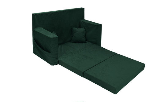 Rozkładana sofa piankowa dziecięca ZIELONA