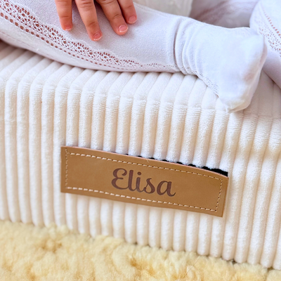 Personalisierter Schaumstoffsessel für Kinder beige Stoff Kord