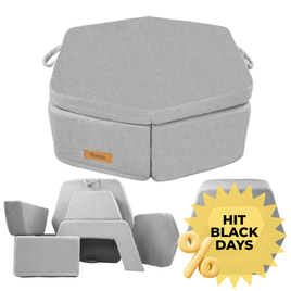 Piankowy plac zabaw dla dzieci z personalizacją – modułowy zestaw Montessori baranek szary