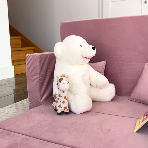 Personalized kids' foldable couch powder pink