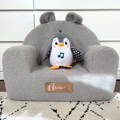 Personalisierter Schaumstoffsessel für Kinder beige Stoff Kord