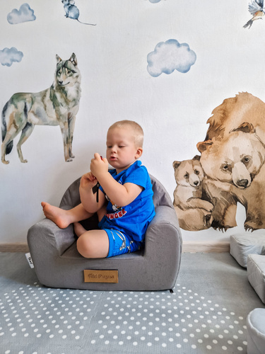 Personalisierter Schaumstoffsessel für Kinder grau