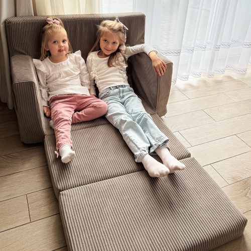 Personalized kids' foldable couch - beige