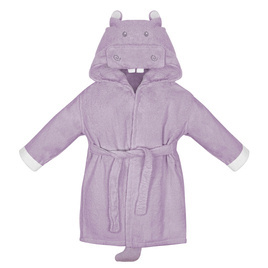 Children's bathrobe with hood - hippo 105-120cm