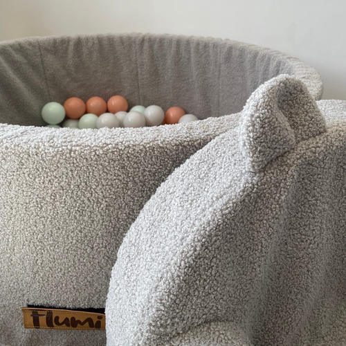 Personalizowany piankowy basen z kulkami SZARY BARANEK TEDDY – 200 piłek w zestawie
