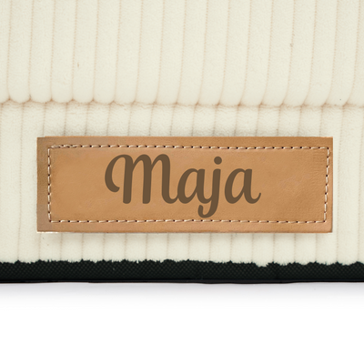 Rozkładana personalizowana sofa piankowa dziecięca - sztruks jasny krem
