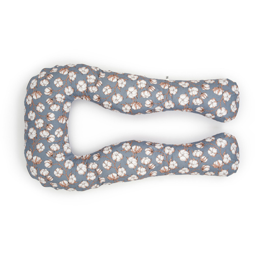 Schwangerschaftskissen marineblau mit weißen U-Typ Blumen