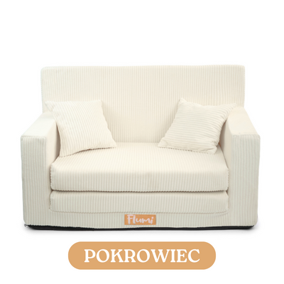 Pokrowiec na sofę - SZTRUKS jasny krem