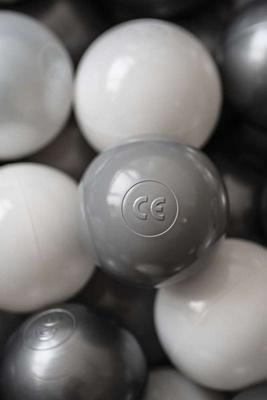 Satz mit 200 Bällen für Bällebad pearl - hellgrau - silber