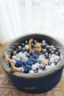 Set of 200 balls for Ball Pit pearl - light grey - silver