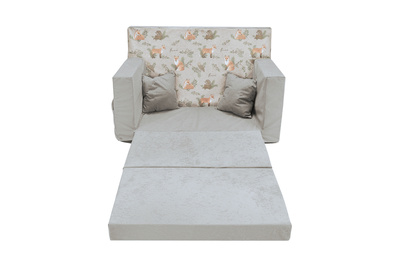 Personalisierte faltbare Kindercouch mit Fuchsmuster