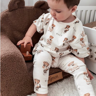 Personalized foam armchair for kids chocolate teddy