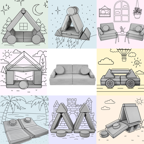 Personalisierter faltbarer Kinder - beige