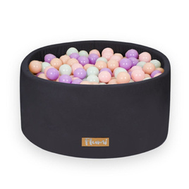 Personalisierte Bällebad Baby Bällepool Kinder 90x40cm mit 200 Bällebad Bälle schwarz