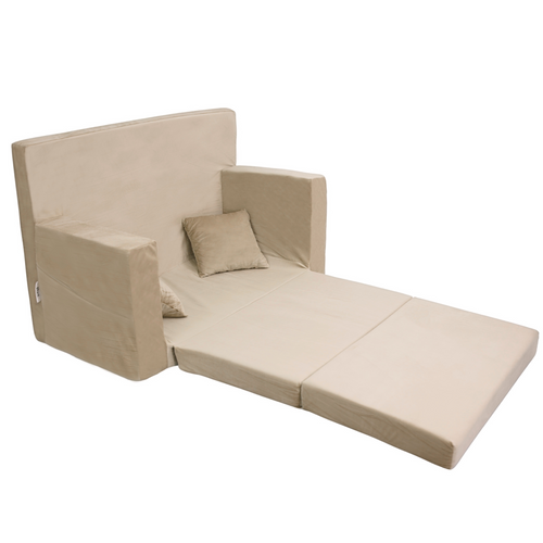 Rozkładana personalizowana sofa piankowa dziecięca beżowa