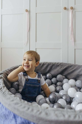 Set of 200 balls for Ball Pit pearl - light grey - silver