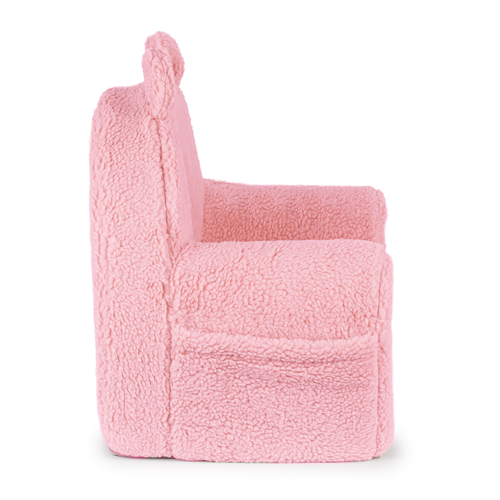 Personalized foam armchair for kids beige fabric corduroy