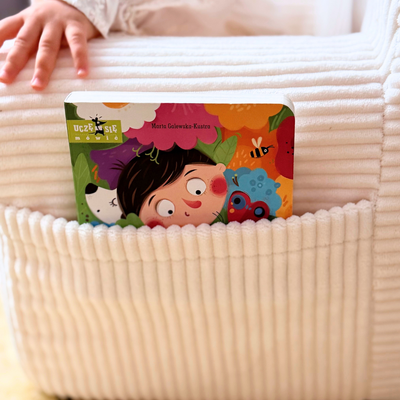 Personalizowany fotelik dziecięcy - sztruks ECRU 