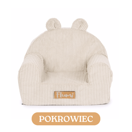 Personalisierter Schaumstoffsessel für Kinder beige Stoff Kord