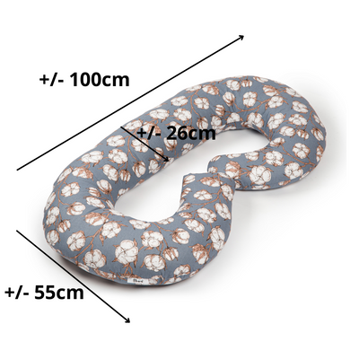 Maternity pillow type C navy with white flowers