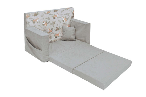 Personalisierte faltbare Kindercouch mit Fuchsmuster