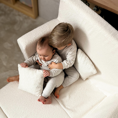 Personalisierte faltbare Kinderliege Teddybären hellbeige