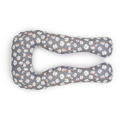 Schwangerschaftskissen marineblau mit weißen U-Typ Blumen