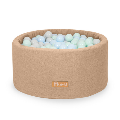 Personalizowany piankowy basen z kulkami CIEMNY BARANEK TEDDY – 200 piłek w zestawie