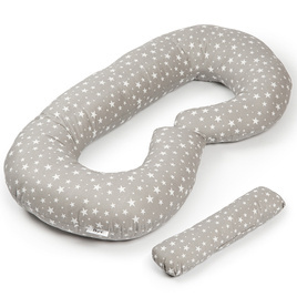 Maternity pillow type C grey with stars