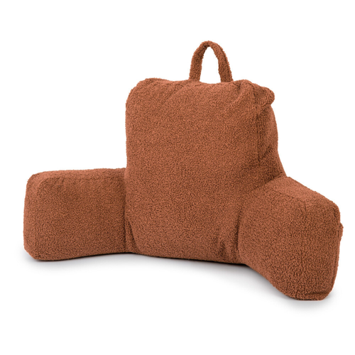 Flumi Reading Pillow for Adults with Armrests and Pockets - Boucle brown