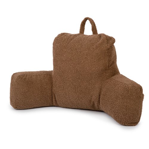 Flumi Rückenlehne Lesekissen für Erwachsene mit Armlehnen und Taschen - Bouce Braun