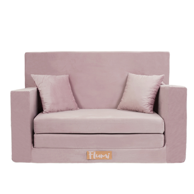 Personalized kids' foldable couch powder pink