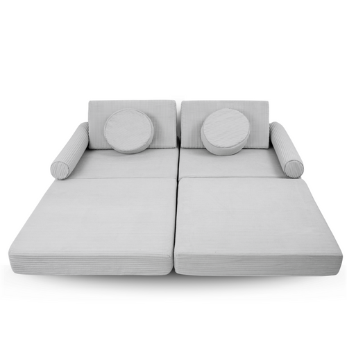 Modułowa sofa piankowa dla dzieci do zabawy - szary sztruks
